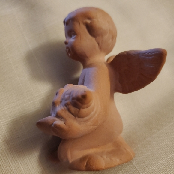 Vintage terracotta cherub with shell - Picture 5 of 6